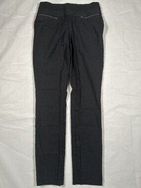 Candies Audrey Black Pinstripe Pullon Skinny Pants Zippered Pockets Womens XS